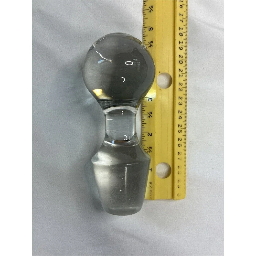 Crystal Clear Studios Valerie 4 Wine Glasses & Stopper Optic Swirl Frosted 1990s